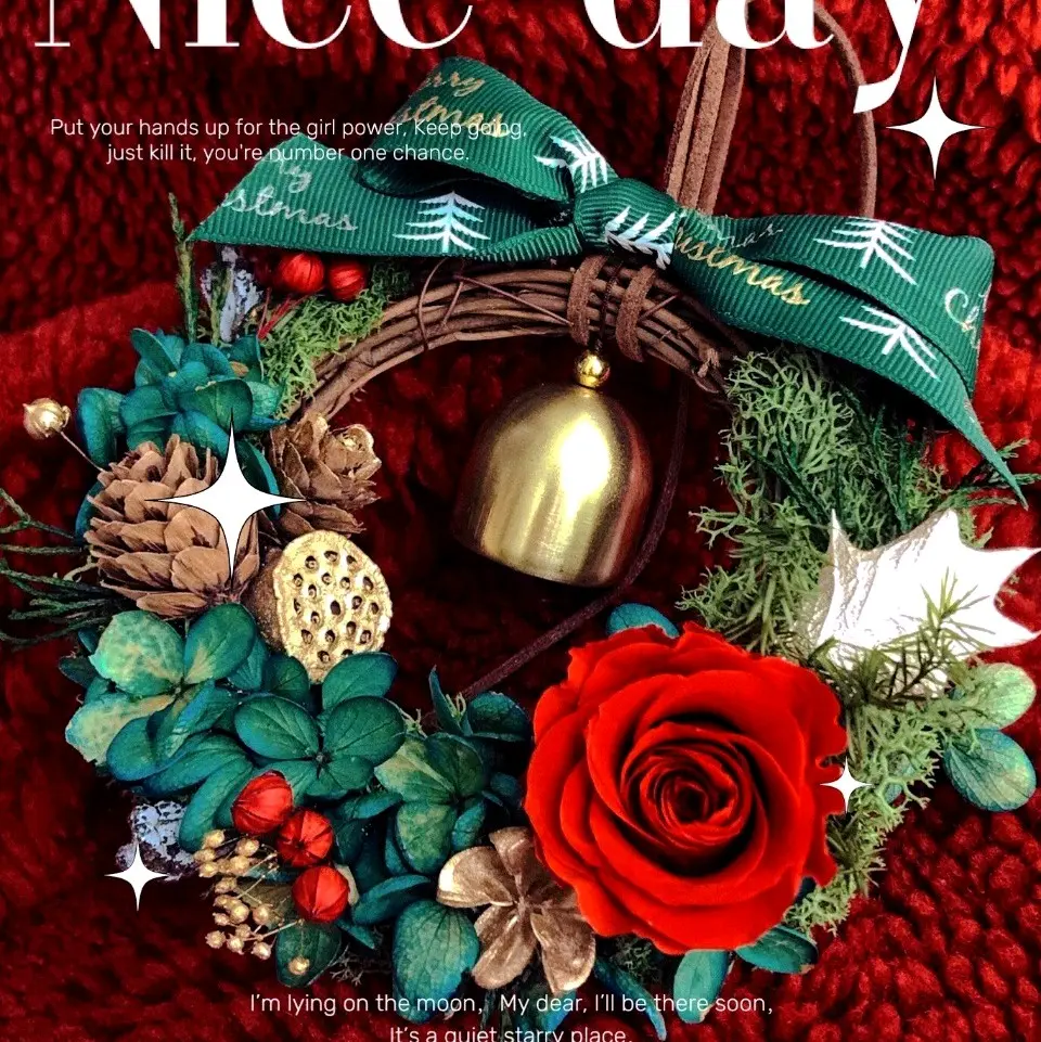 Christmas wreath Forever Rose / Flowers, gifts for ones, eternal love Box Decorative Fruit Plants Hand Decor Synthetic Wedding