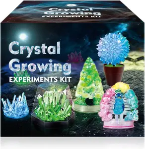 Crystal Growing Experiment Science Kits for Kids, S.T.E.M Projects Learning Educational Toys Gifts Idea for Boys Girls, Grow 5 Vibrant Crystals Making Kit