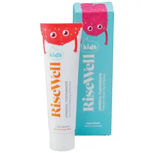 Risewell Kids Mineral Non-Fluoride Toothpaste 3.4 oz 100% Safe to Swallow for Children with Hydroxyapatite and Natural Ingredients - Oral