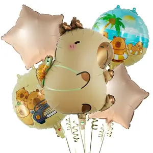 Capybara Aluminum Foil Balloon Cartoon Shape, Birthday Party, Picnic, Home Decoration, Amusement Park, Toy Store Background Decorations