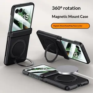 for Motorola Razr2026Razr2025/Razr2024Handheld Devices, Hinge Protection, 360-Degree Rotating Stand, Wireless Charging Casing, Skin-Feel Full-Screen Tempered Film, Full-Cover Anti-Drop Design