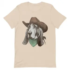 Cowboy Basset Hound Tshirt, Vintage Western Crewneck, Cowgirl Outfit, Cute Dog Graphic Tshirt, Trendy Country Style