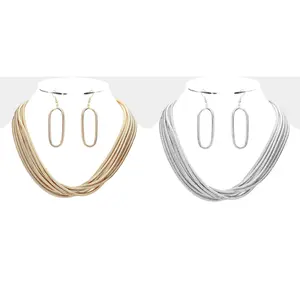 Metal Chain Multi Layered Necklace: Gold or Silver