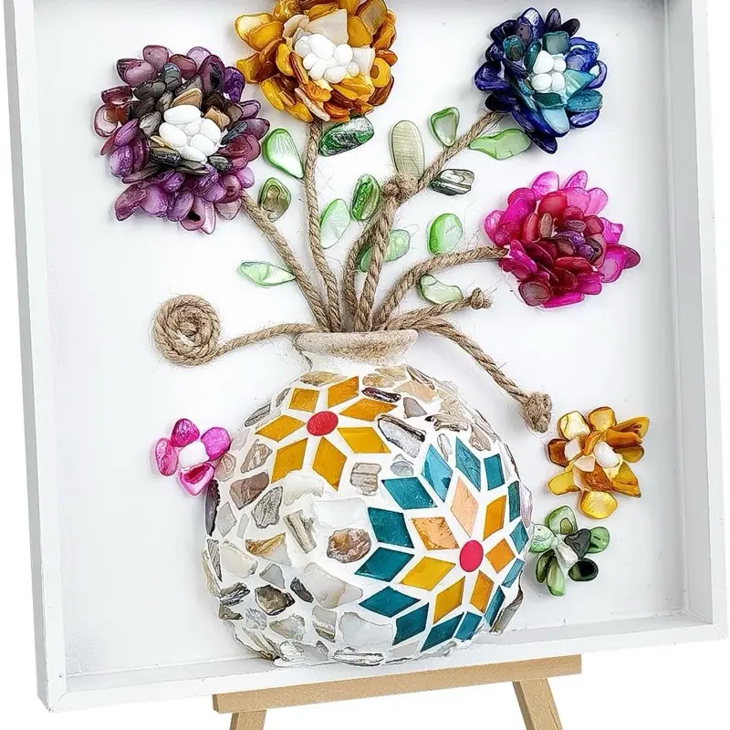 DIY Mosaic Vase Painting Kit – Flower Gem Art Craft for Adults & Kids, Handmade Sticker Set for Home & Holiday Decor
