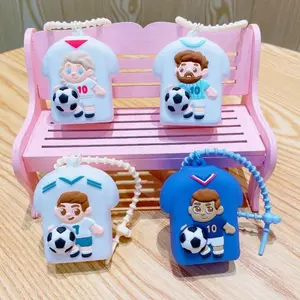 Sports Themed Football Keychains Couple Jerseys Football Fan Stress Relieving Fingertip Silicone Soccer Player Keychain Charm Relieve emotions, stress relief toys