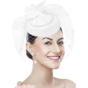 Vintage Pillbox Hat with Veil – Perfect for Weddings & Parties