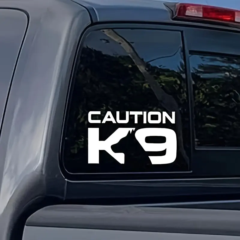 Caution K9 Reflective, Vinyl Stickers Car Decals, For Car, Truck, Wall, Window, Laptop, Water Cup, Skateboard