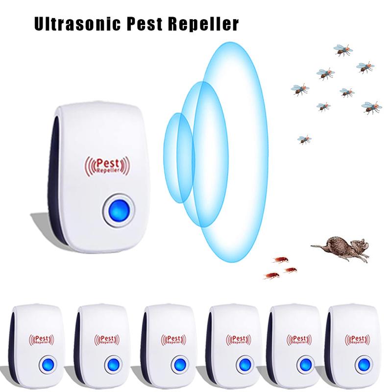 6 Packs Ultrasonic Pest Control Repeller, Electronic Pest Repellent ...