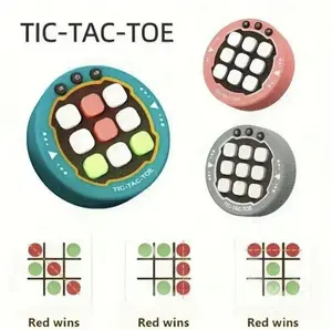 Portable Electronic Tic Tac Toe Game Console, Battery Powered Handheld Game Console, Educational Toy for Home Entertainment & Party