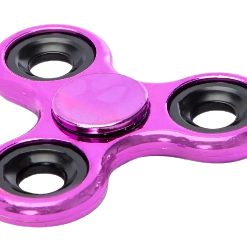 Portable Compact Plastic Fidget Spinner Stress Reliever Toy - Unisex Safe for Ages 6+, Office Workers, Kids Calming Techniques, Easy to Carry (Purple)