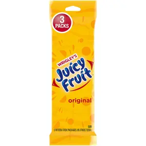 Juicy Fruit Gum Original Chewing Gum, 45 ct Snack Flavor Sweet