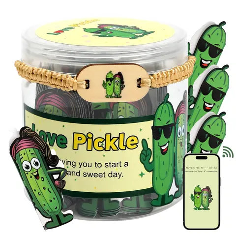 60 Positive Affirmation Pickle Cards Jar - Lightweight Office Stationery, Decorative Durable Home Decor, Adult Stress Relief Item, Unique Gifts, Stocking Stuffers