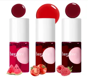bayfree Lip Tint Stain Set, 3 PCS Korean Water Tint Lightweight Non-sticky, Waterproof Long Lasting Liquid Blush & Lip Stain, Transfer-Proof, Matte Finish Lip Color Makeup (fruit platter)