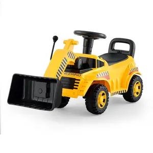 VEVOR Ride On Toddler Car, Ride on Excavator Car for Toddler 19 to 36 Months, Excavator Bulldozer Digger Toy with Under-seat Storage & Music, 55 lbs Load Capacity, Foot-to-Floor Walker for Kid, Yellow