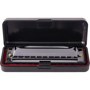 Harmonica 10 Holes 20 Tunes Mouth Organ Blues Deluxe Harmonica, Key of C for Beginner, Adults,  , Black