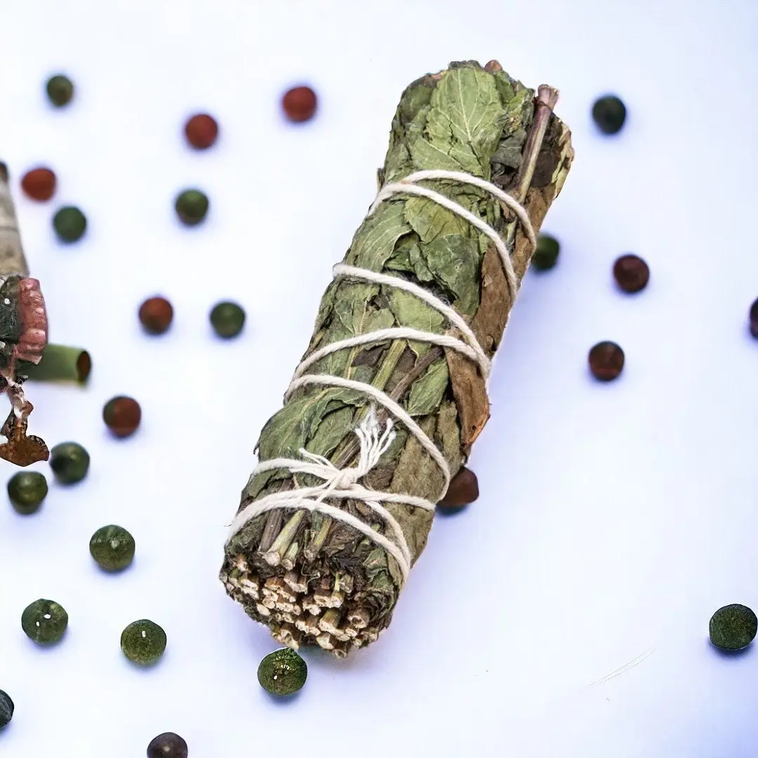 Sage-Infused Smudge Wand - Lemon Balm & Peppermint Fragrance Incense, Perfume-Like Aroma, Creamy Texture for Aromatherapy Smoke Cleanse