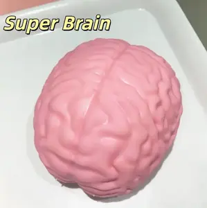 Giant Squishy Brain Stress Ball, Jumbo Slow Rising Sensory Toy for Adults Anxiety Relief, Extra Soft Foam Stress Squeeze Toy for Desk & Party Favors