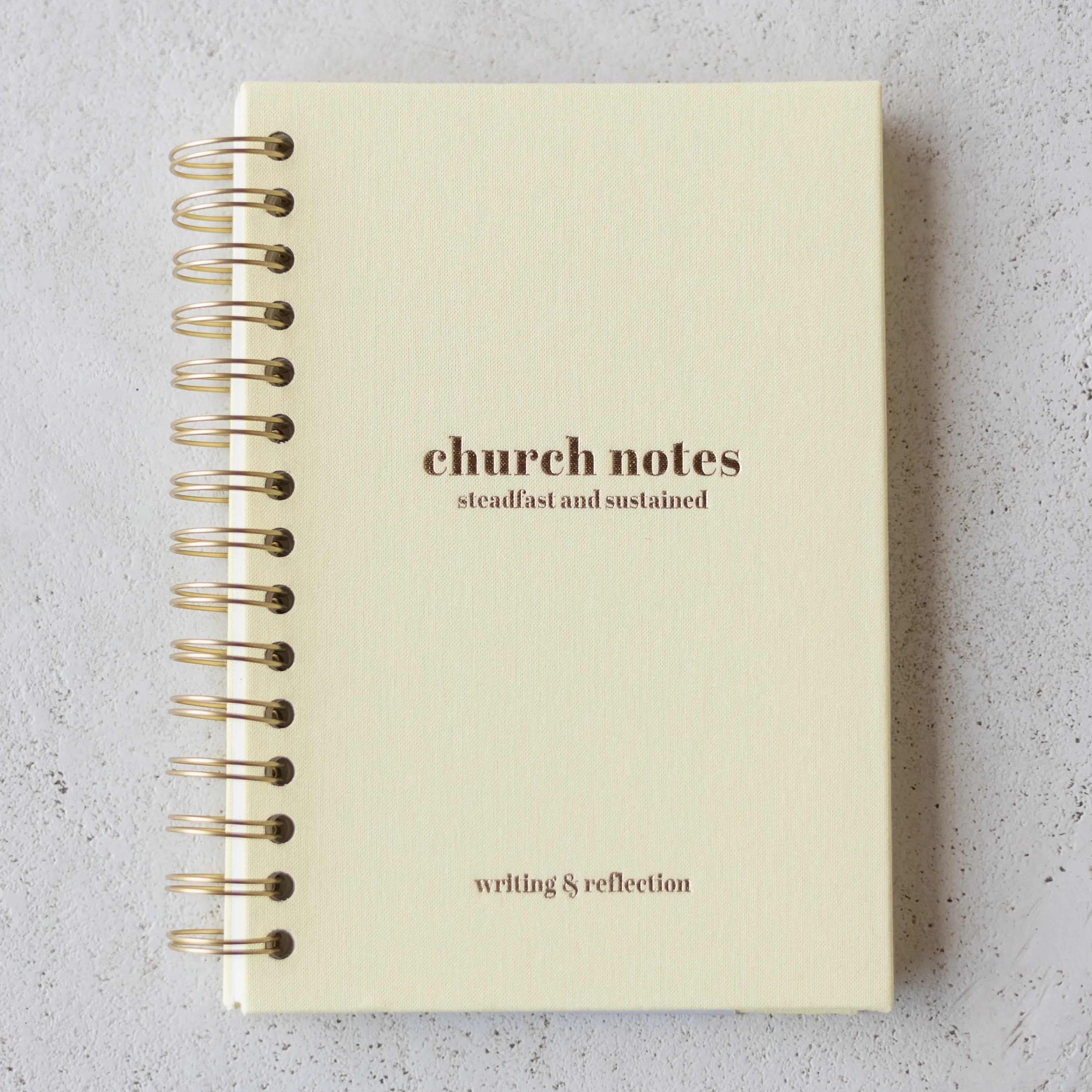 Church Notes Journal - Lemon Yellow Linen by Steadfast and Sustained - Christian Sermon Notebook to Write Verses, Key Points, Notes, and Apply the Message - Men or Women Gift Idea