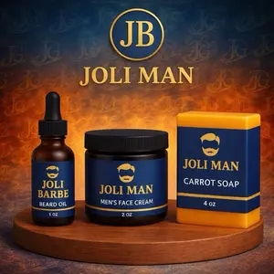 Joli man Complete set with beard oil, carrot face cream and Brightening soap set Cleanser
