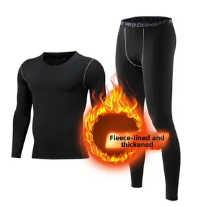 Fitness Elastic Compression Running Quick-Dry Cold-Proof Tight Pants Autumn Winter Men's Basketball Breathable Fleece-Lined Sports Long Pants