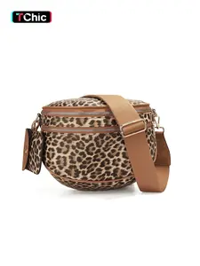 Fashionable Leopard Print Crossbody Bag, Casual Versatile Zipper Shoulder Bag with Adjustable Strap and Coin Purse, Stylish Minimalist Commuting Lightweight Shoulder Women's Bag Ladies' Saddle Bag