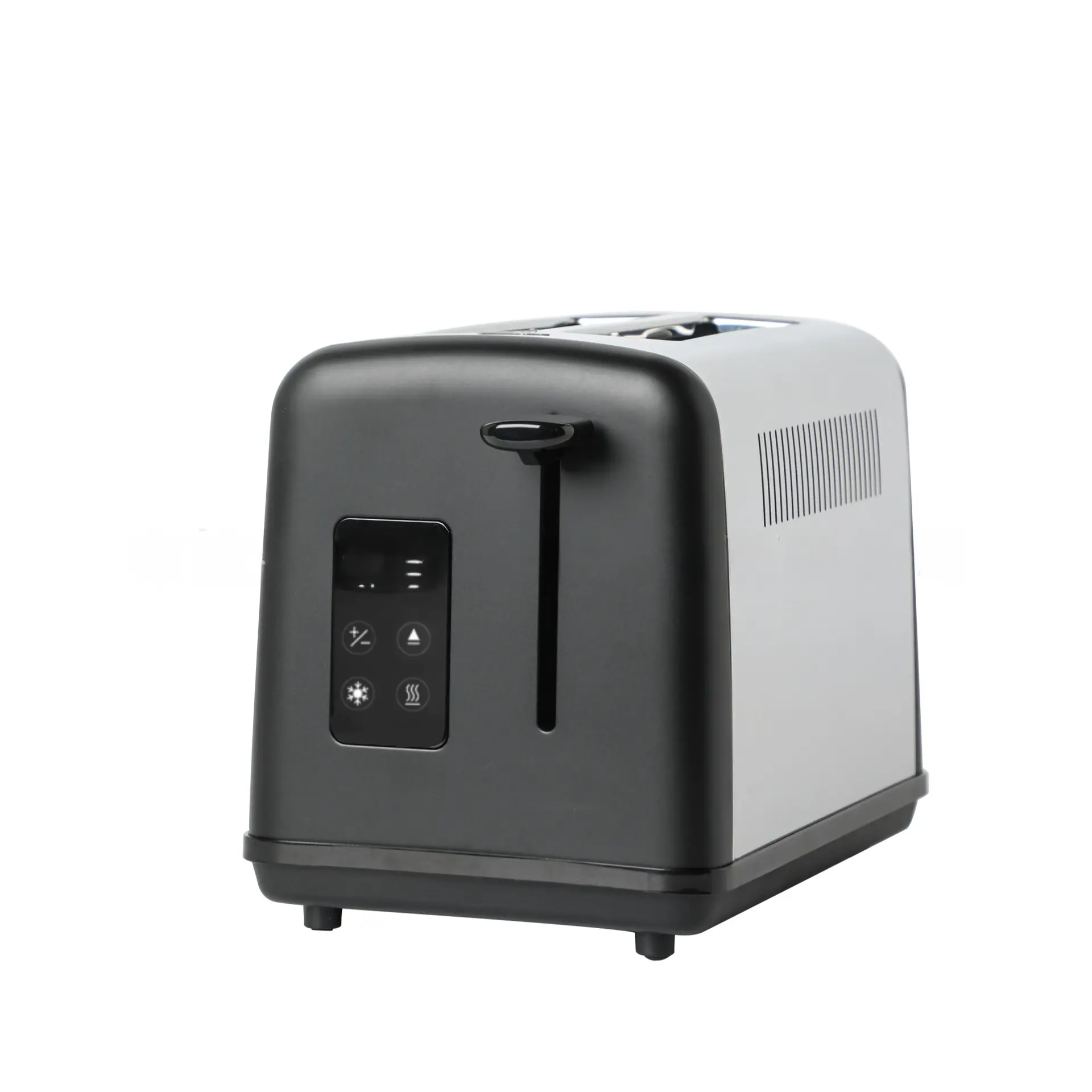 2-Slice Retro Stainless Steel Smart Toaster with LED Touchscreen, LED Display Screen, Even Heating for Household Breakfast Use
