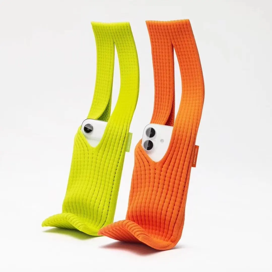 New Trendy Cool Knitted Bag Long 40cm Fashion Accessory High-End Apple Knit Phone Case, Stylish and Durable Handbag