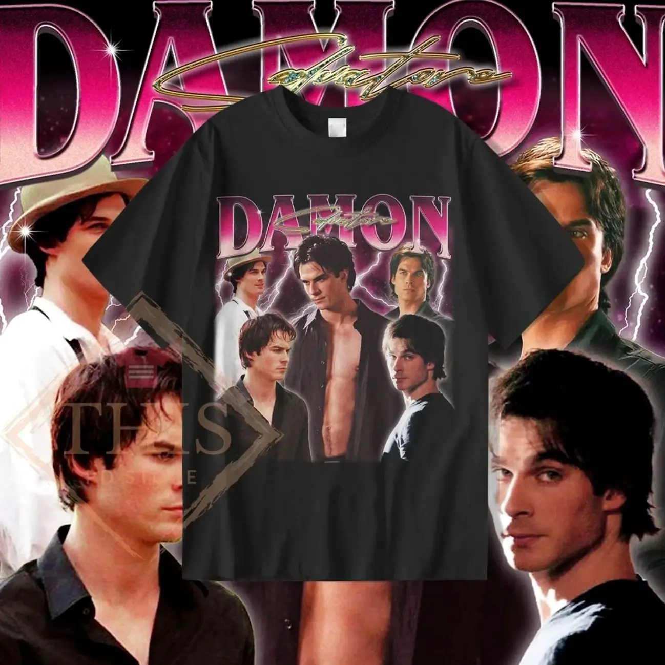 Retro Damon Salvatore T-Shirt, Damon Salvatore Tee, Ian Somerhalder Merch Shirt, Diares Unisex Shirt XYN