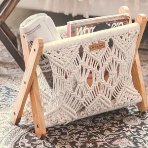 Trendy Macrame Book/ Storage Rack