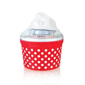 Euro Cuisine ICM26RD  Automatic Ice Cream, Sorbet & Frozen Yogurt Maker with 4 Glass Ice Cream Cup
