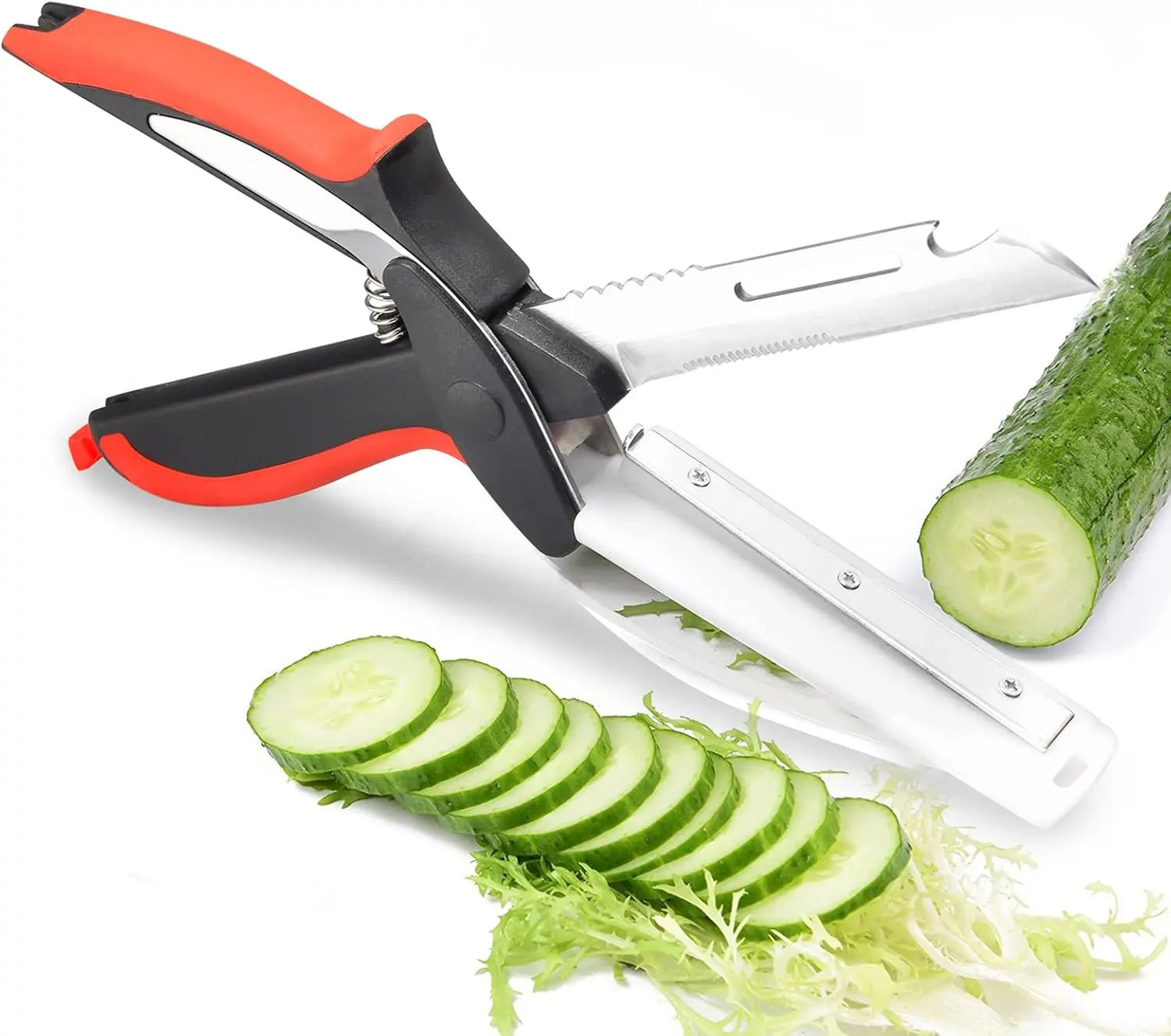 6-in-1 Upgraded Kitchen Scissors with Cutting Board (Gen 2) – Stainless Steel Food Shears with Safety Lock, Multipurpose Cutter for Meat, Vegetables, Cheese & Fruit