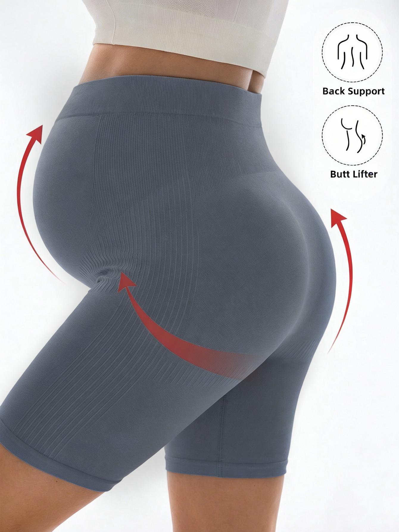 HIJESSE Women's Pregnancy Seamless High-Waist Shorts, Soft Belly Support Panel, Tummy Control & Butt-Lifting Design, Ideal For Daily Wear, Prenatal Yoga, Work & Maternity Photoshoots, Spring & Summer