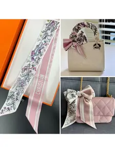 Spring new versatile Tarot plant floral women's fashion long ribbon scarf neckerchief