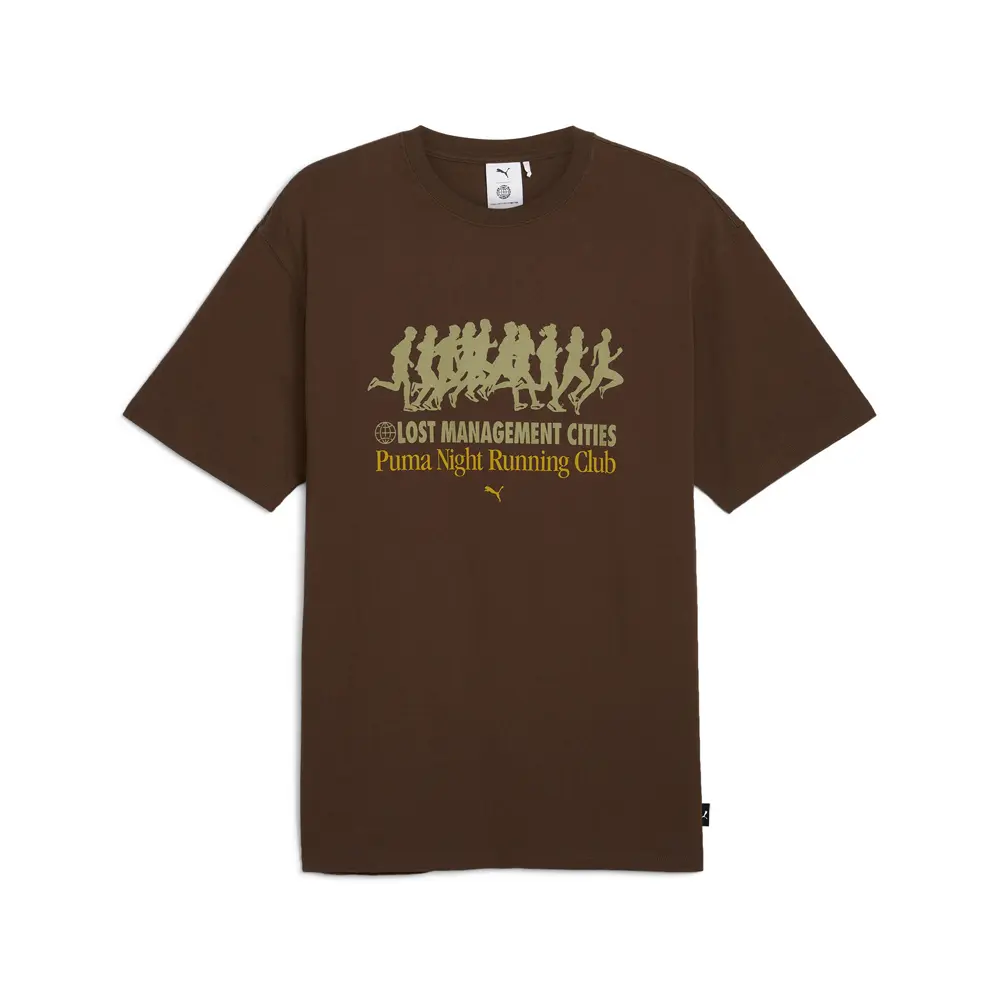 PUMA Mens X Lost Management Cities Graphic Crew Neck Short Sleeve Casual Tops Casual - Brown