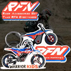 RFN Rider Accessories Set - Kids' Motorcycle Keychain and Fridge Magnet Combo, DIY Beading & Jewelry Making Charms for Toy Riders