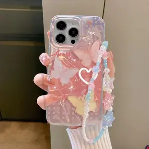 Luxury 3D Butterfly Chain Case For Honor Magic 8 Lite X9C 200 Smart 400 Lite Magic 8 Lite X7C X5C X5B Plus X9D X7D X6C X8C Colorful 3D Butterfly Star Phone Cover Cases