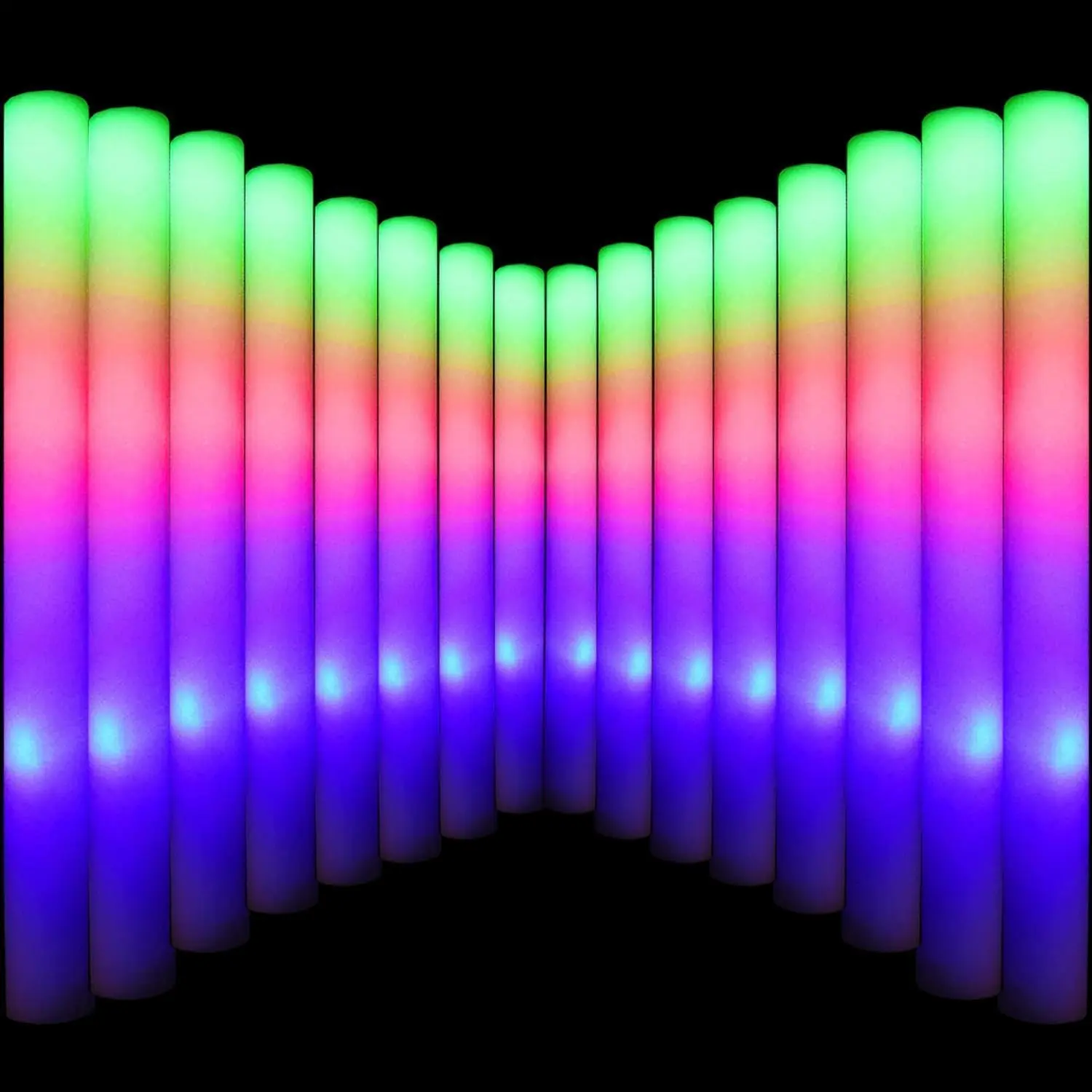 117pcs Light Up Glow Sticks Bulk, LED Foam Sticks in The Dark with 3 Modes Flashing Led Foam Multicolor Batons Light up Party Favors for Birthdays, Weddings, Concerts, Festivals (
