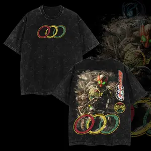 Rider4U KAMEN OOO Oversized Washed T-Shirt 100% Premium Cotton Classic Fit S-5XL Menswear Soft Top Clothes Seamless American Apparel