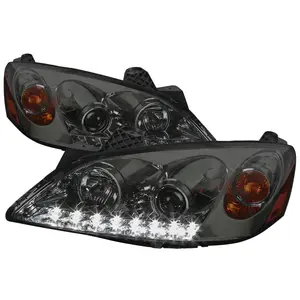 2005-2010 Pontiac G6 Projector Headlights w/ LED Light Strip (Chrome Housing/Smoked Lens)
