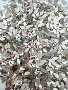 Luxe 4x8mm Leaf Shape Flat Back Crystal Glass Rhinestone