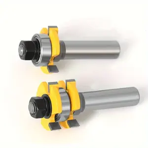 Premium Tongue & Groove Router Bit Set - 1/4 x 1/4 - 1/2, 1/4, 8mm Shank Options - Durable Woodworking Tool for Perfect Joints - Perfect for Enthusiasts & Pros