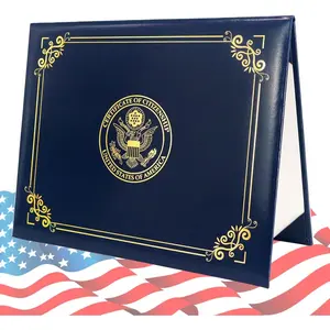 Citizenship Certificate Holder 2025 Naturalization Padded Leatherette Cover with Golden  Seal of The  for  Gifts