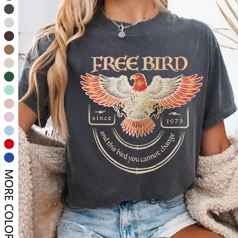 Women's Eagle Bird Print Round Neck Knit Tee, Casual Fashion Short Sleeve T-shirt for Everyday Wear, Ladies Summer Clothes, Top, Womenswear