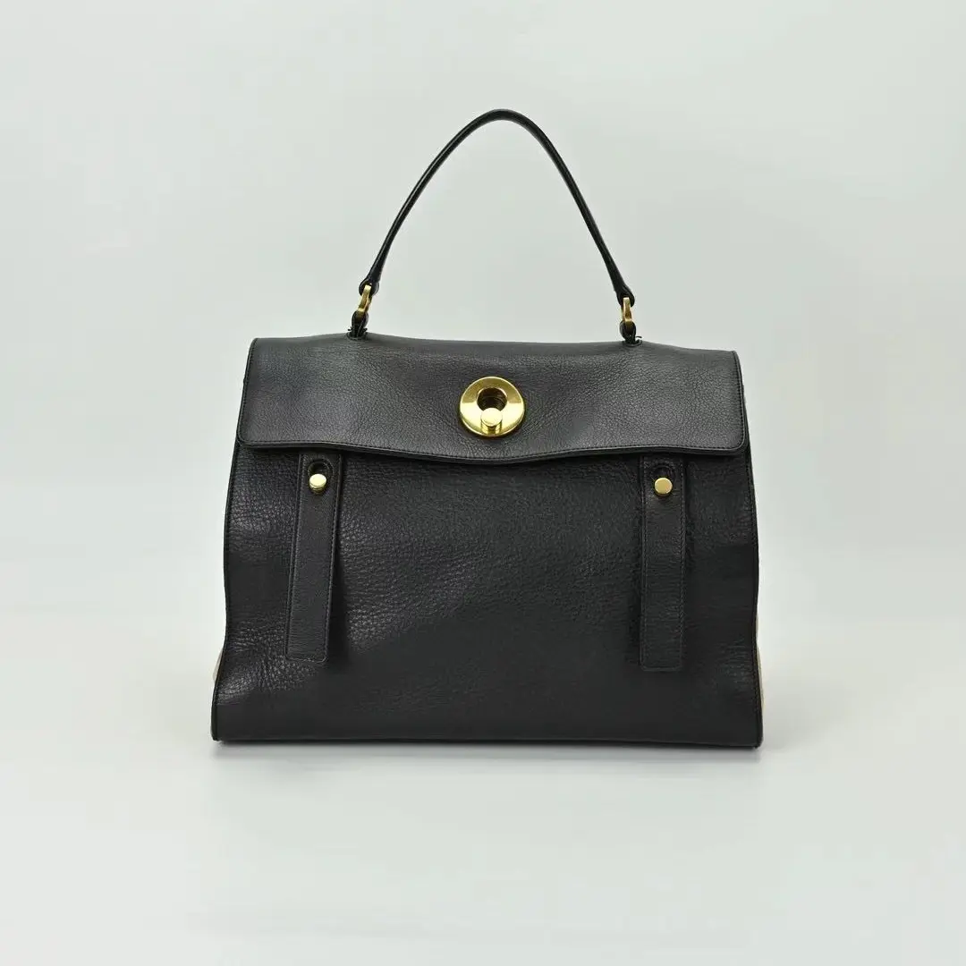 Pre-owned Yves Saint Laurent Muse Black and Gold Hand Bag 21498716