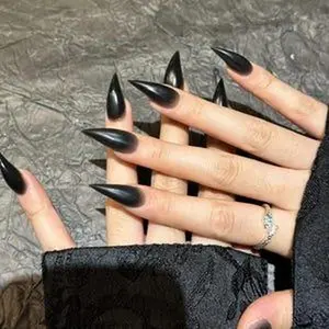 Black Dragon Claw Press-On Nails | Handmade Party Nail Art
