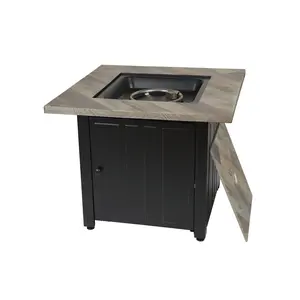 Endless Summer GAD15299ES 30 in. The Harper Square Gas Outdoor Fire Pit with Printed Cement Resin Mantel