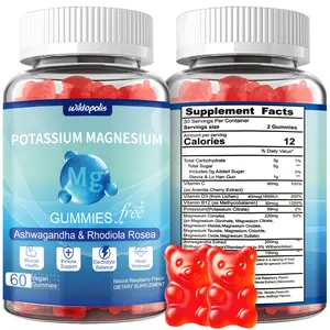 Wildopolis Potassium Magnesium Supplement Gummies - Including Calcium, Magnesium, Potassium, Zinc, Vitamin D3 Health Dietary Mineral Supplement
