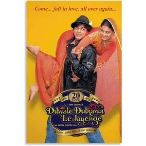 Bollywood Themed Vintage Movie Poster Art Print - Waterproof Canvas Wall Art for Living Room, Bedroom, and Home Theater Decor