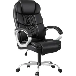 High Back Office Chair Executive Desk Task Computer PU Leather Adjustable Padded