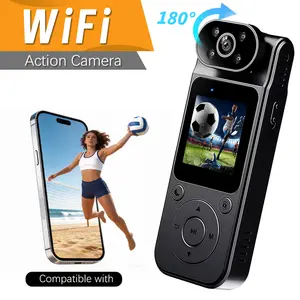 1080P Body Camera, WiFi Mini Action Cam with Night Vision & 180° Rotating Lens, Magnetic Wearable Pocket Camcorder for Vlog Skiing Cycling Hiking，Men Gifts